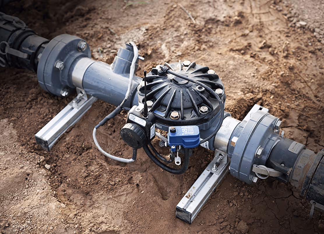 Matt Fortuna Vineyard Manager hold the Verdi Block Controller that he uses to control irrigation.