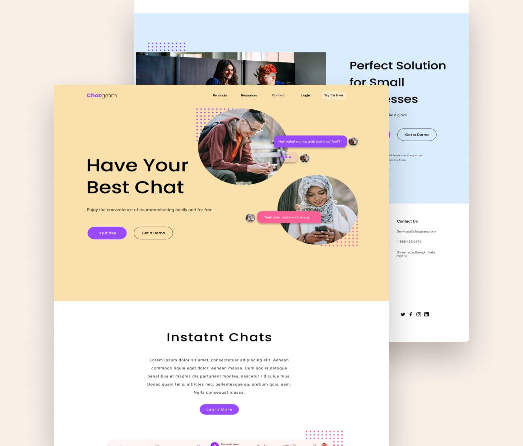 A mockup of a project