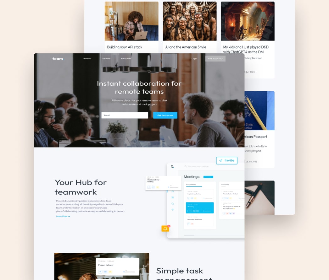 A mockup of a project