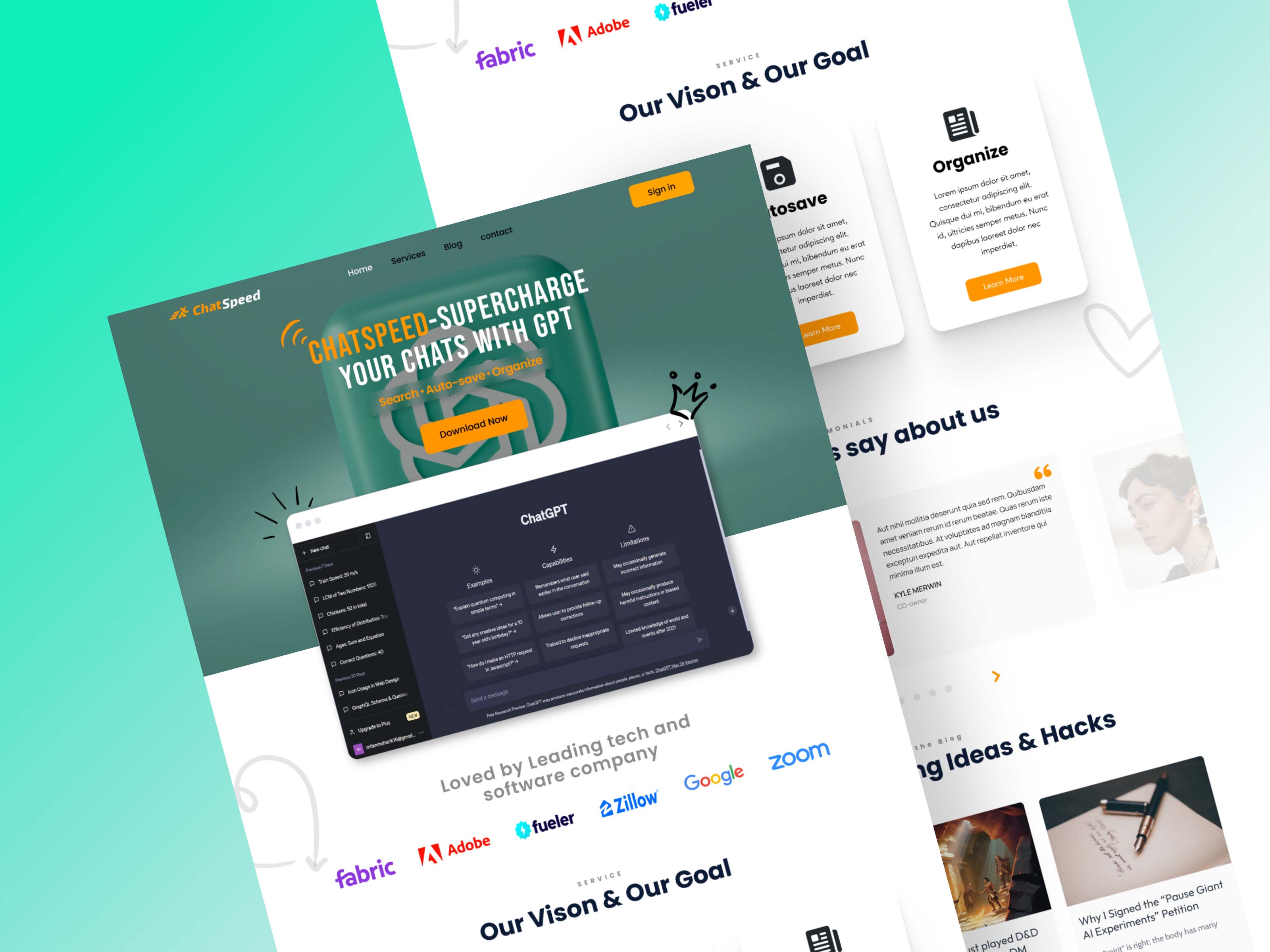 A mockup of a project