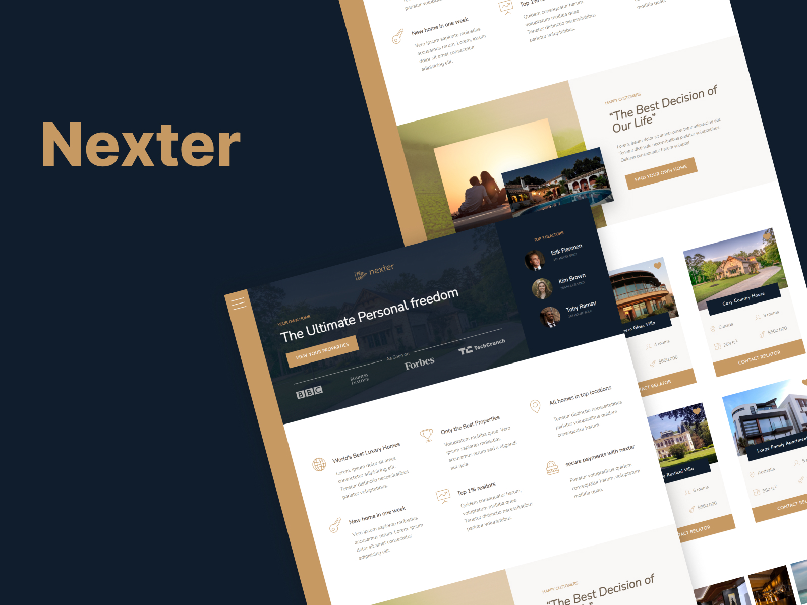 A mockup of a project