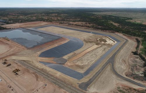 Aerial image of Exact Civil Construction's completed Tailings Dam 05 Project for AIC Copper