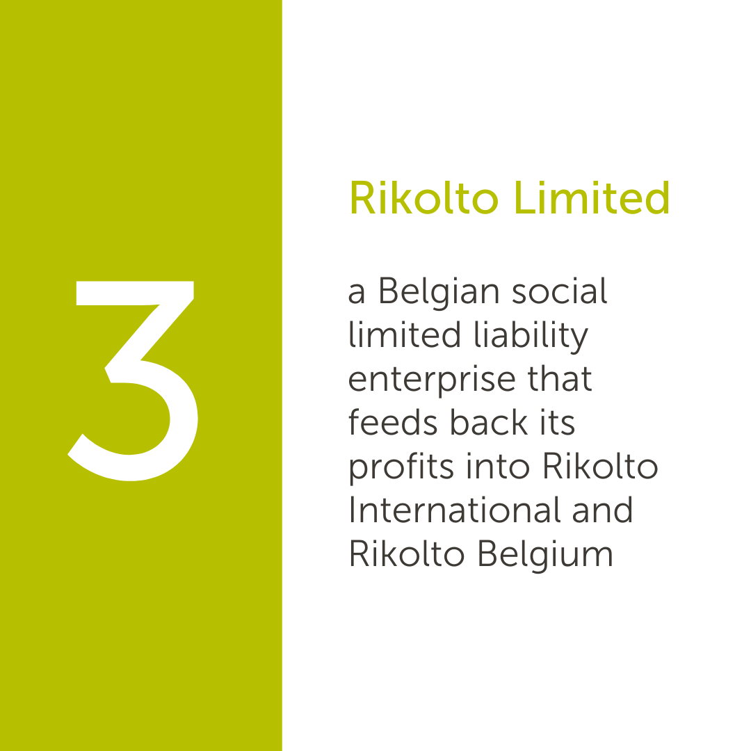 Rikolto Limited, a Belgian social limited liability enterprise that feeds back its profits into Rikolto International and Rikolto Belgium