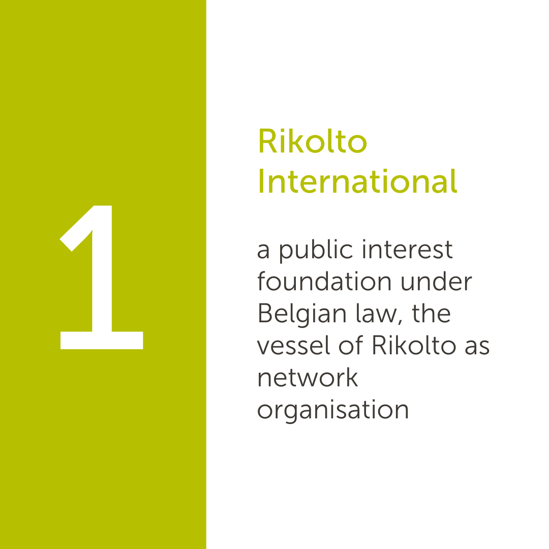 Rikolto International, a public interest foundation under Belgian law, the vessel of Rikolto as network organisation