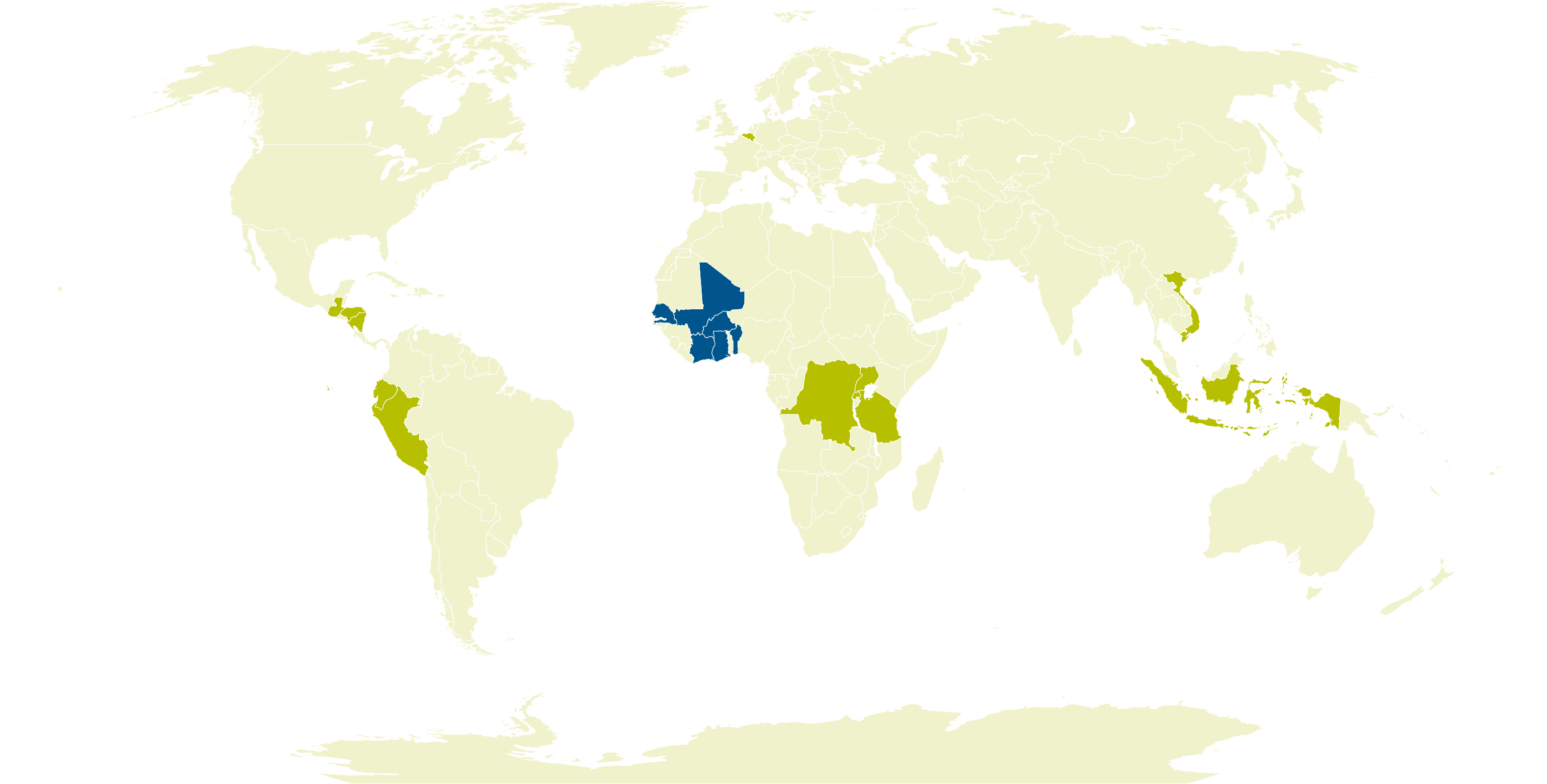 world map indicating all Rikolto locations