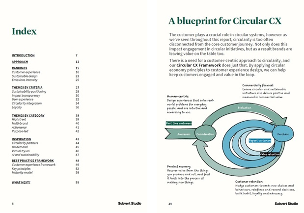 Extract showing contents and CX blueprint pages