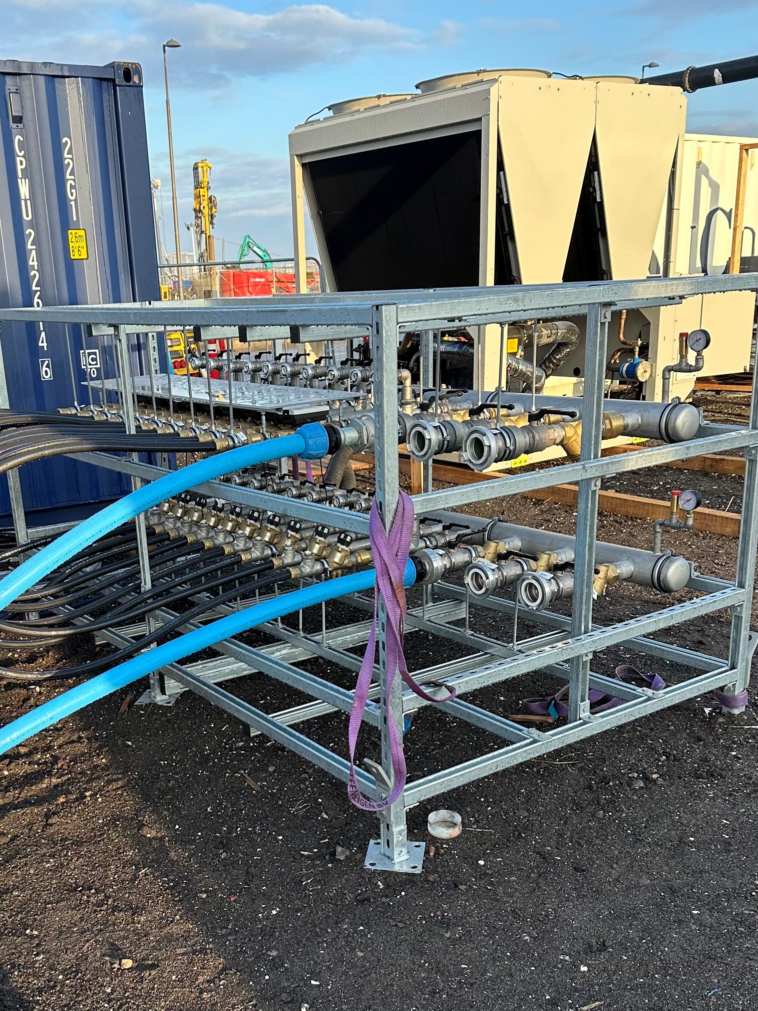 Concrete cooling system containers