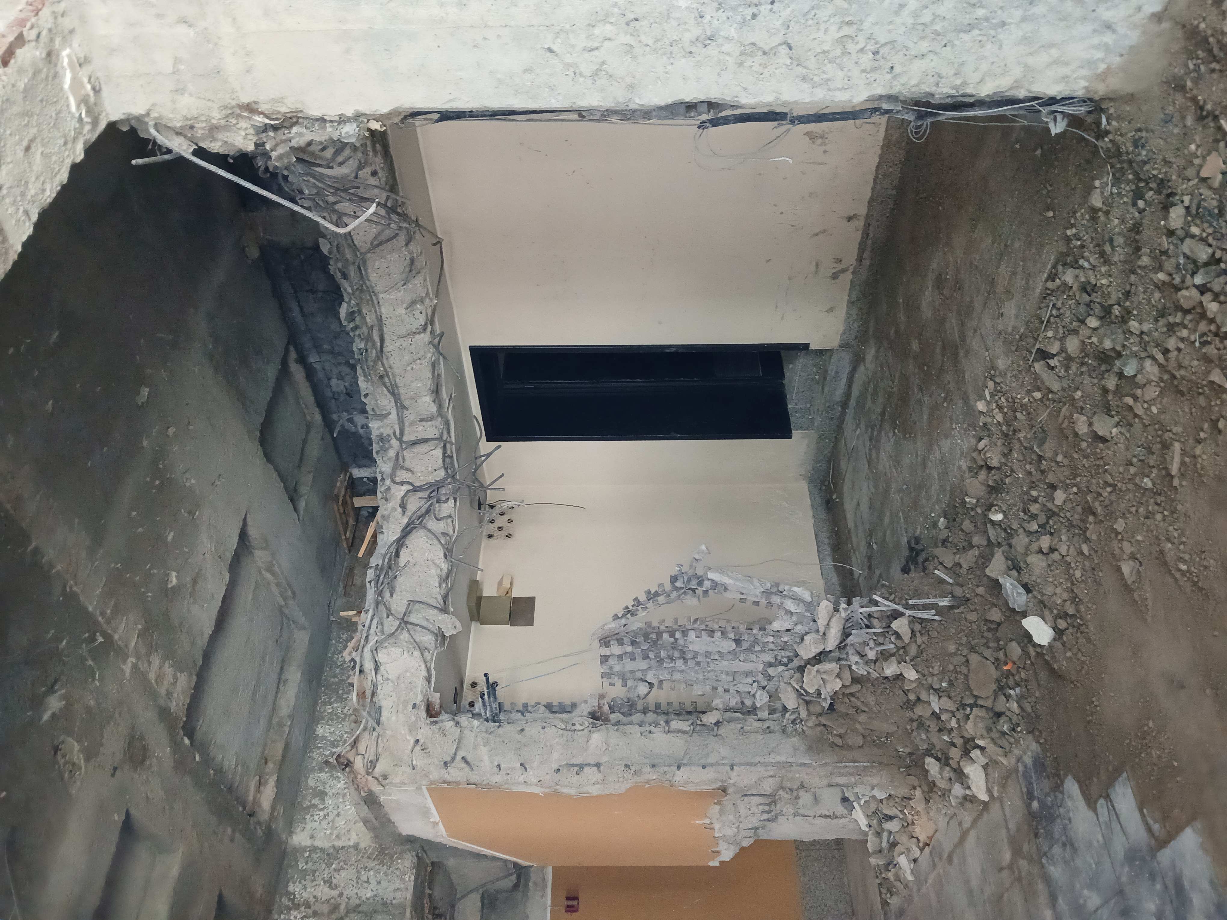 Demolition works inside the former Carige Bank vaults in the historic centre of Como