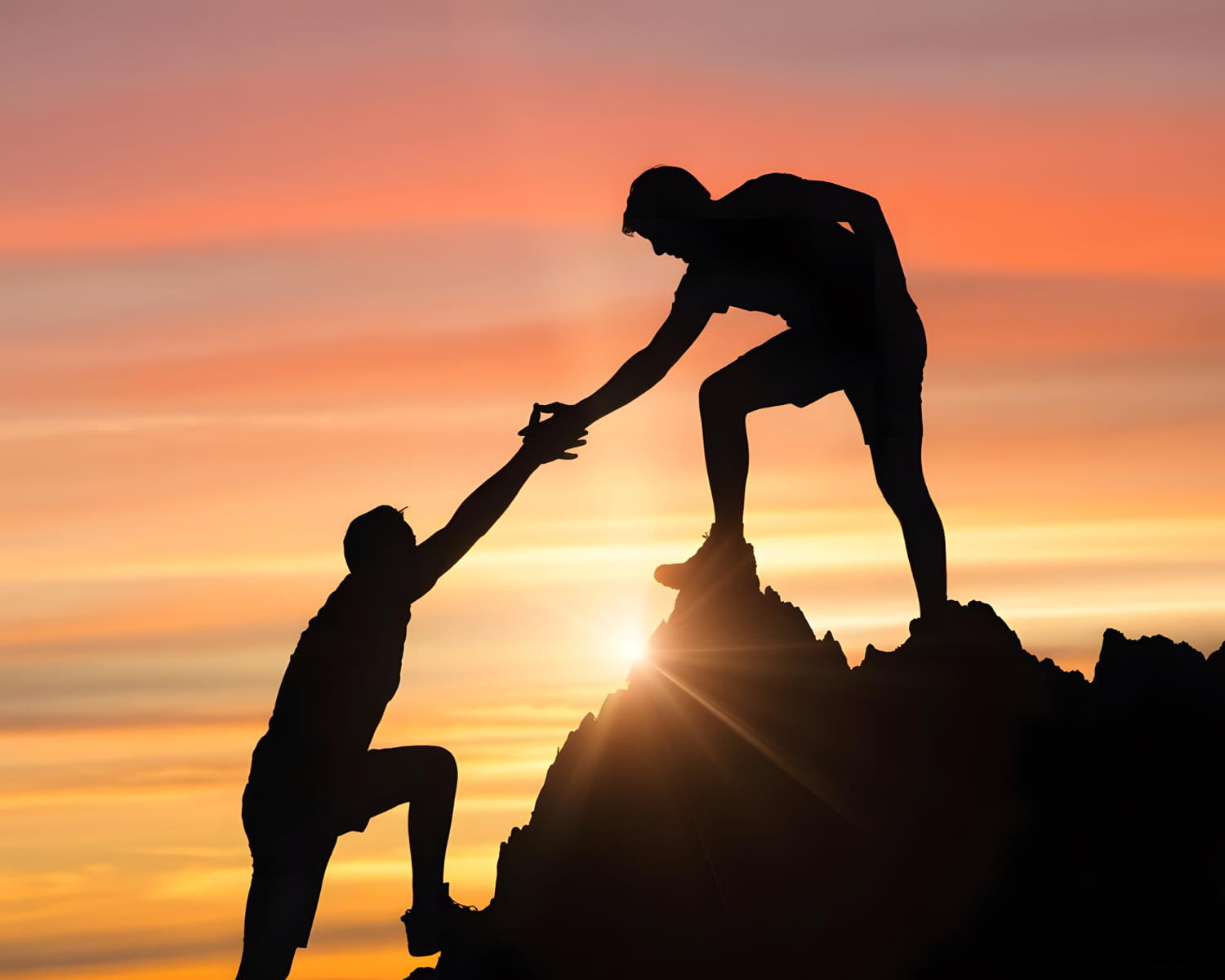 Helping hand on mountain – 7 Virtues