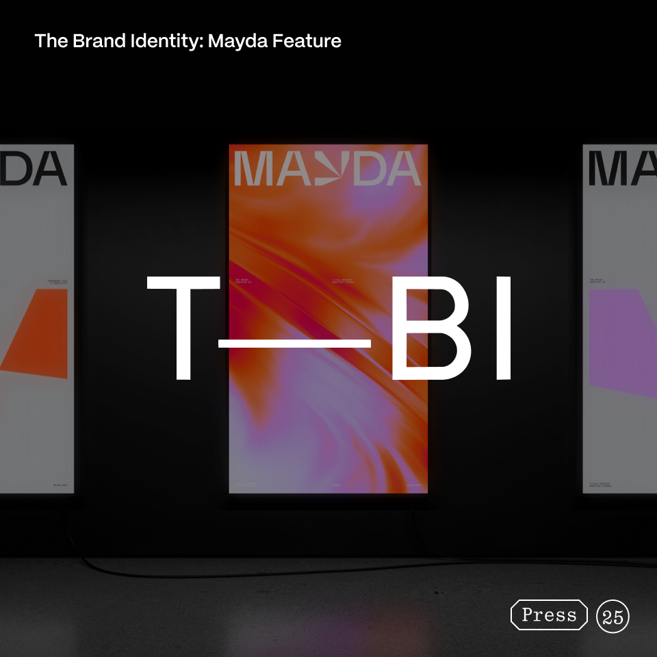 The Brand Identity logo superimposed over Kiln's work for Mayda rebrand.