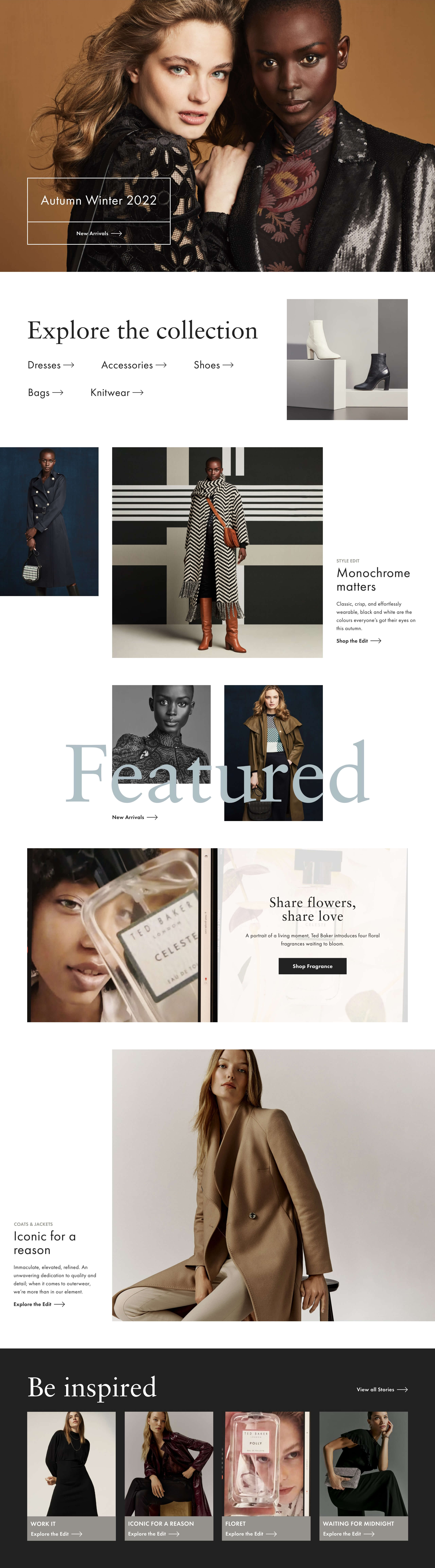 AW22 Womenswear Landing Page