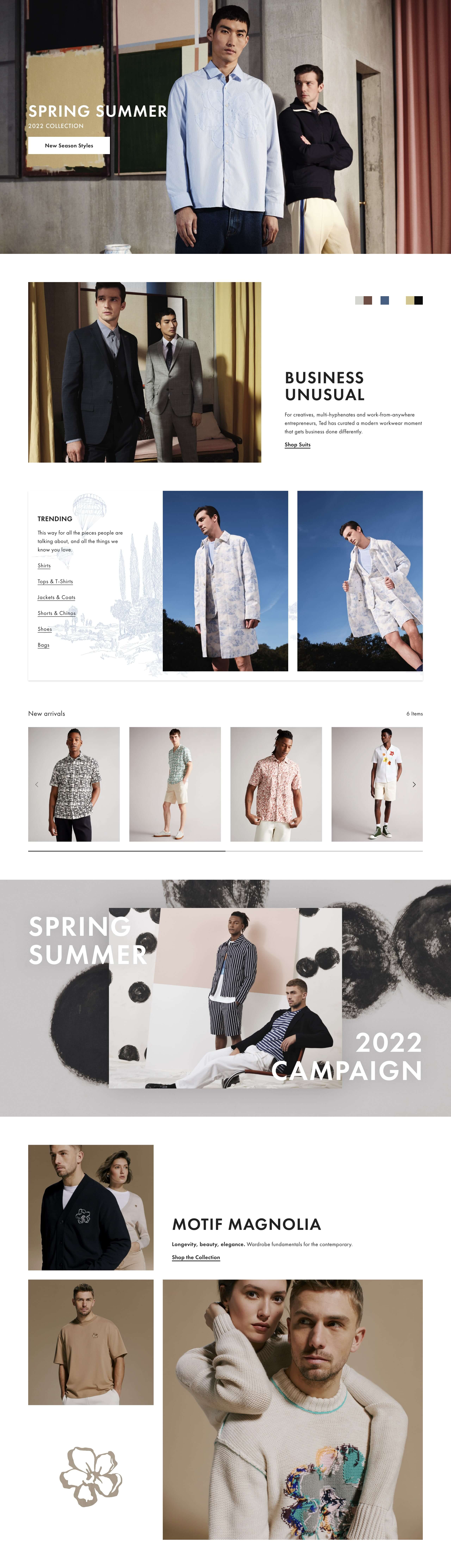 SS22 Menswear Landing Page