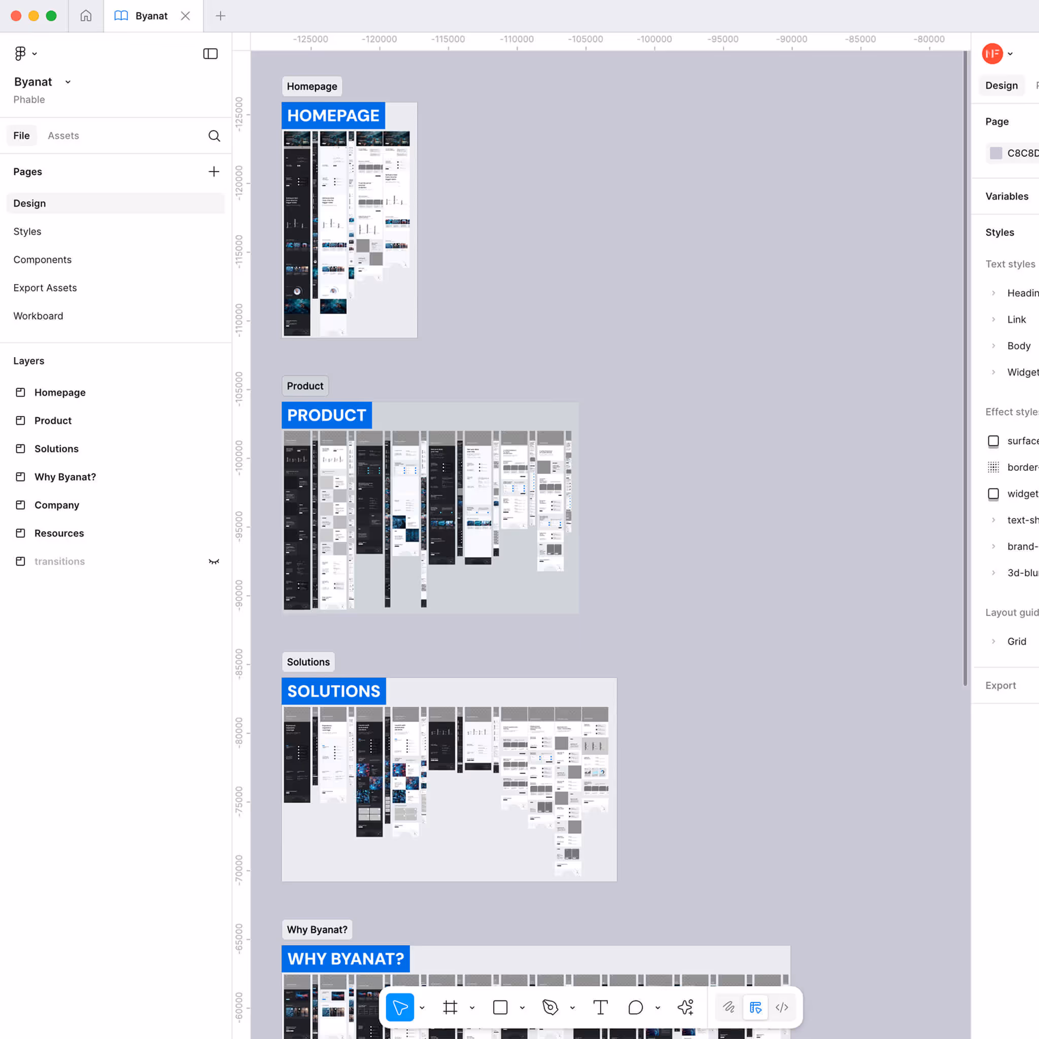 Byanat wireframes