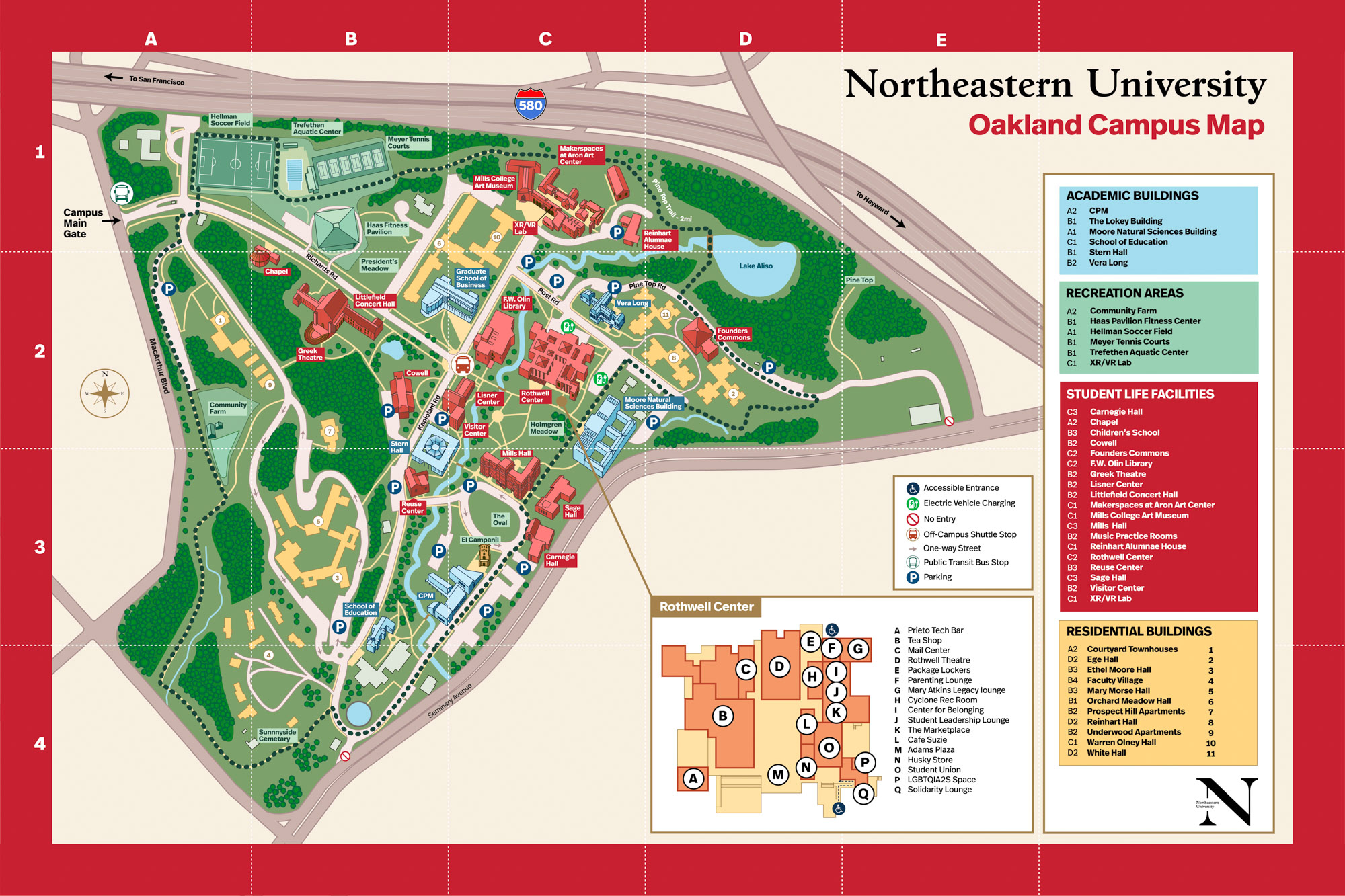Northeastern Uni Oakland Campus Map