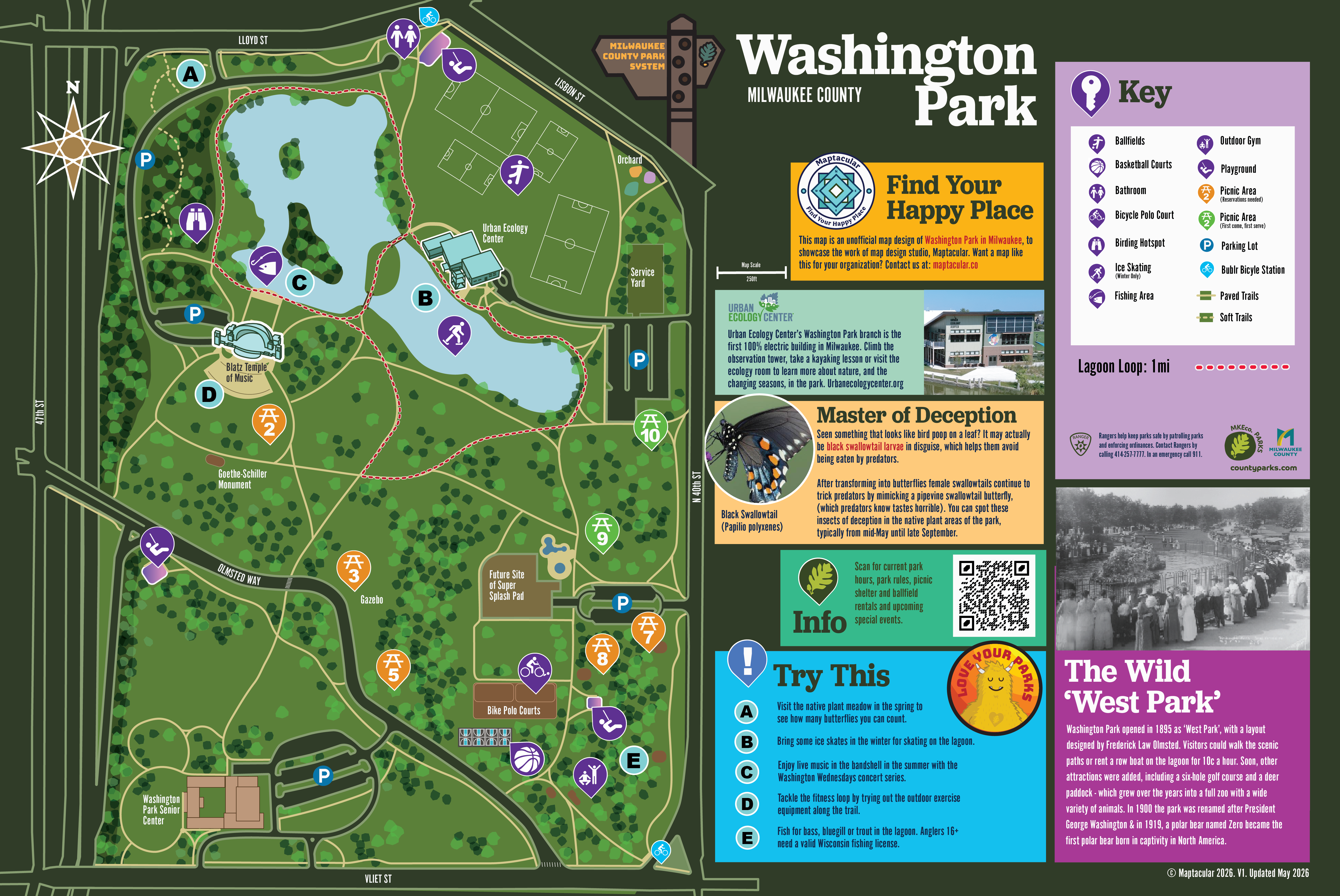 Map of Washington Park in Milwaukee