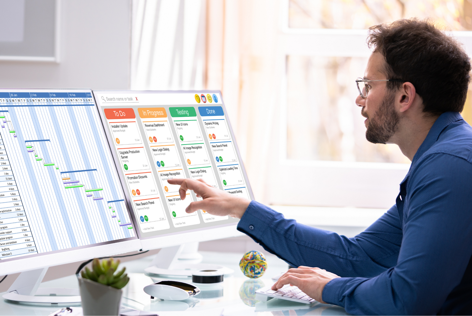 A calendar with seasonal HVAC checkups and email reminders marked.