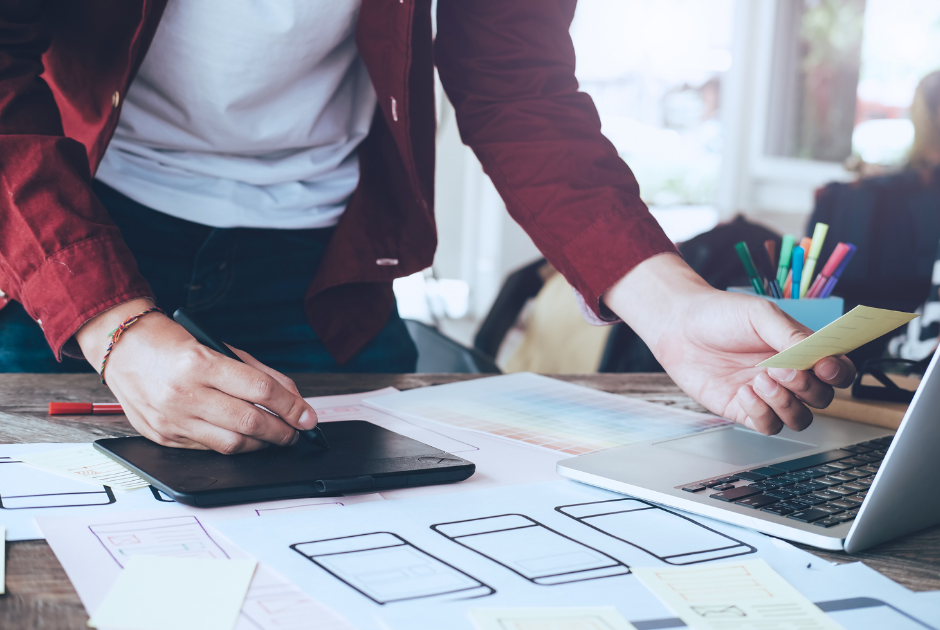 A small business owner creating content from scratch, in need of a content marketing toolkit