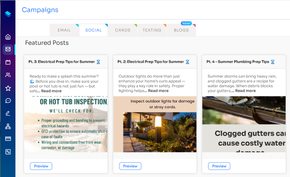 Levitate's ready-to-post social media content library