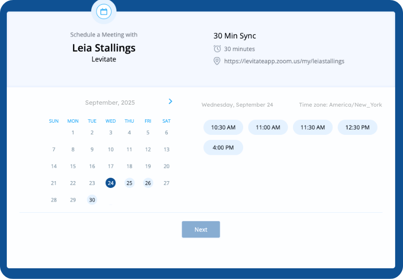 Simple meeting booking feature