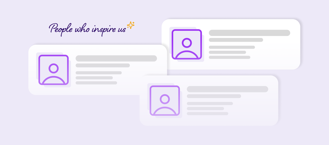 Stylized graphics of people icons with text: People who inspire us