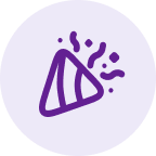 Purple icon of confetti