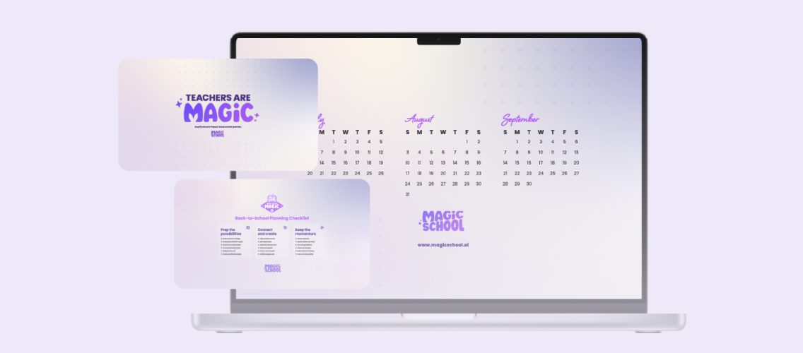 Laptop graphic will a back-to-school digital wallpaper and previews of 2 other wallpapers