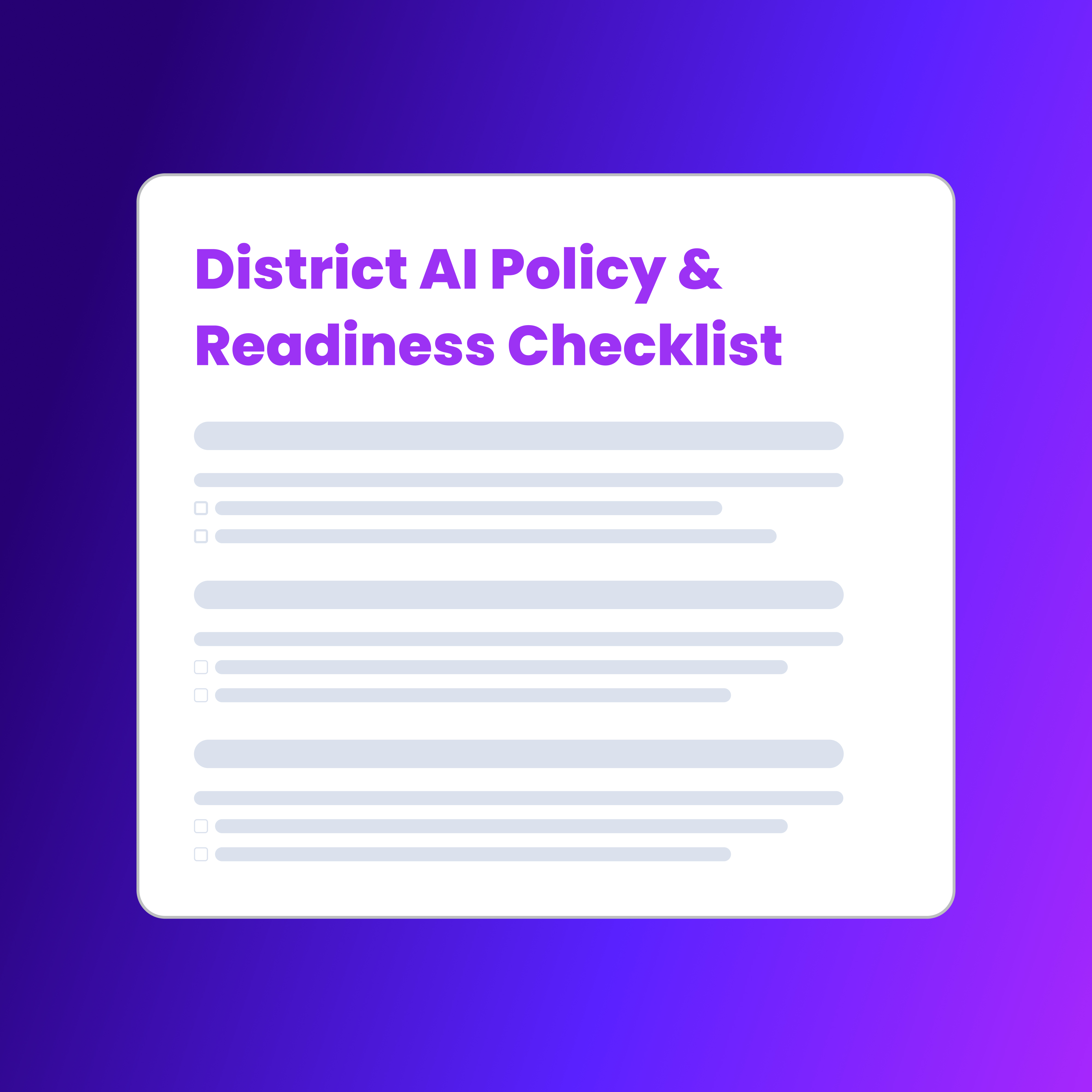 Stylized image of AI Policy & Readiness Checklist