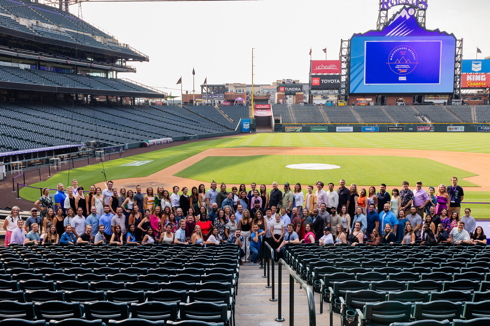 Full 2025 MagicSchool team at Coors Field in Denver