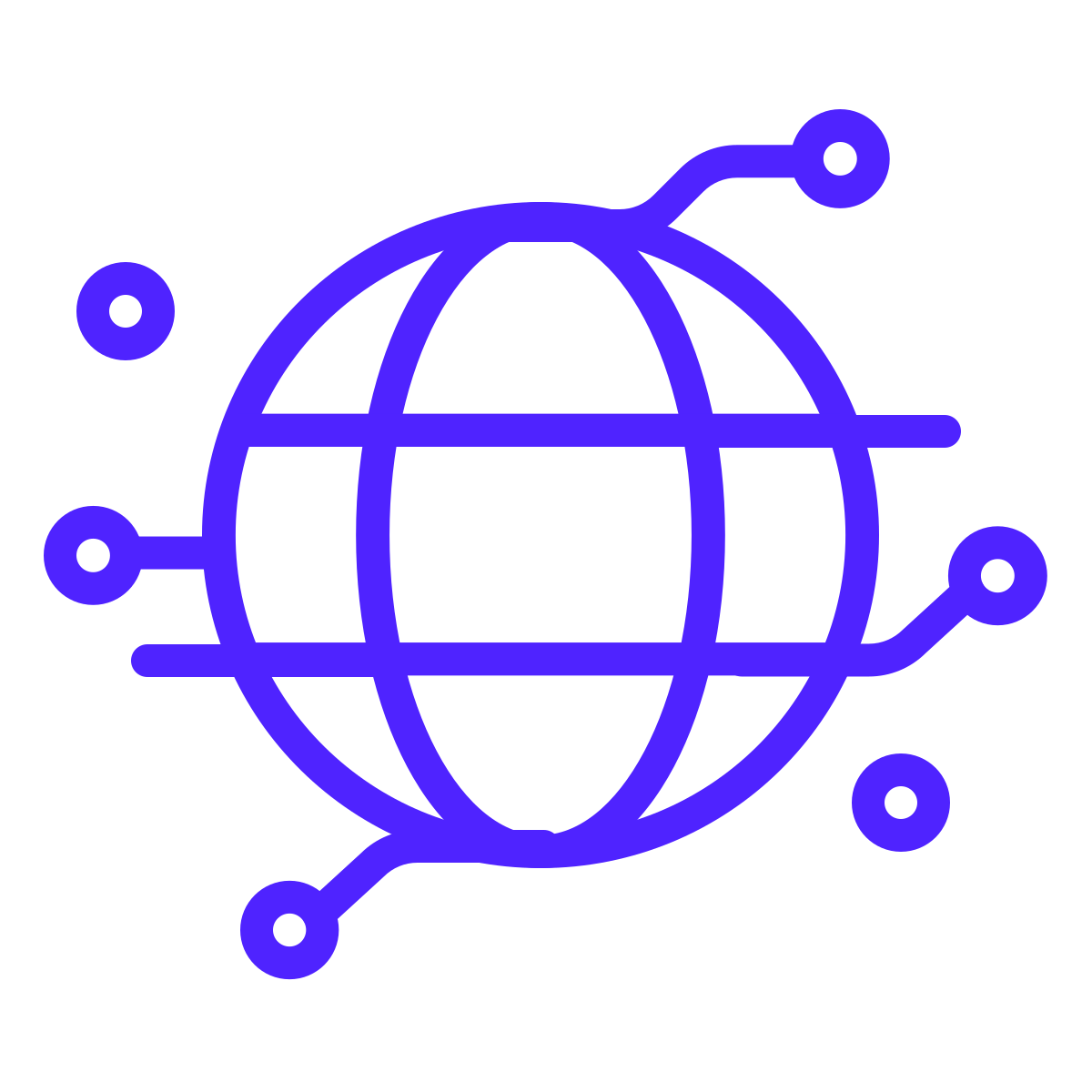 blue icon of a globe