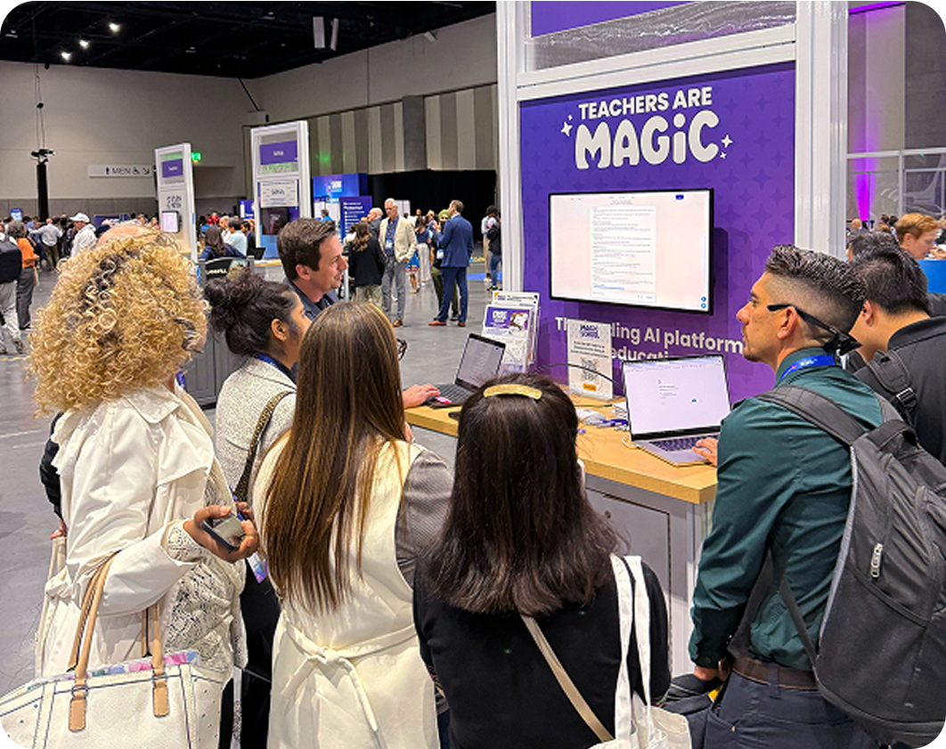 California educators at a MagicSchool trades how booth