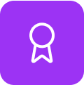 purple icon of a ribbon