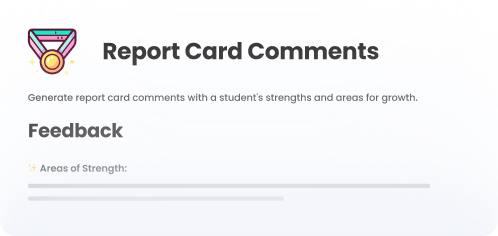 Graphic of Report Card Comments tool