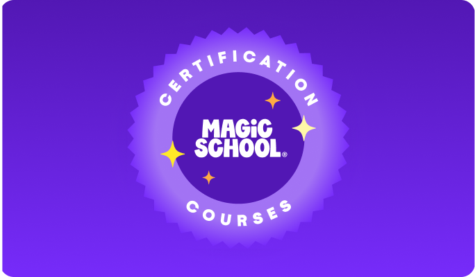 MagicSchool certification badge labeled ‘Magic School Courses,’ representing educator certification and professional learning.