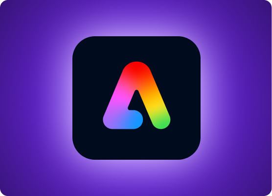 Adobe express logo on purple background representing the MagicSchool and Adobe certification course.