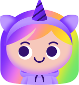Icon of MagicSchool teacher chatbot, Raina. She has rainbow hair, a hoody, and a purple unicorn headband. 