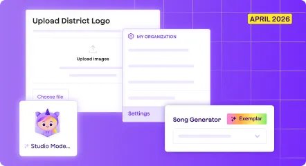 Colorful illustration of product screens depicting new features.