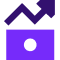Purple arrow over currency icon representing stock options.