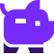 Purple piggy bank icon.