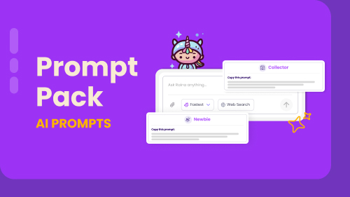 Prompt Pack: AI Prompts: Image of Raina chatbot with prompt fields