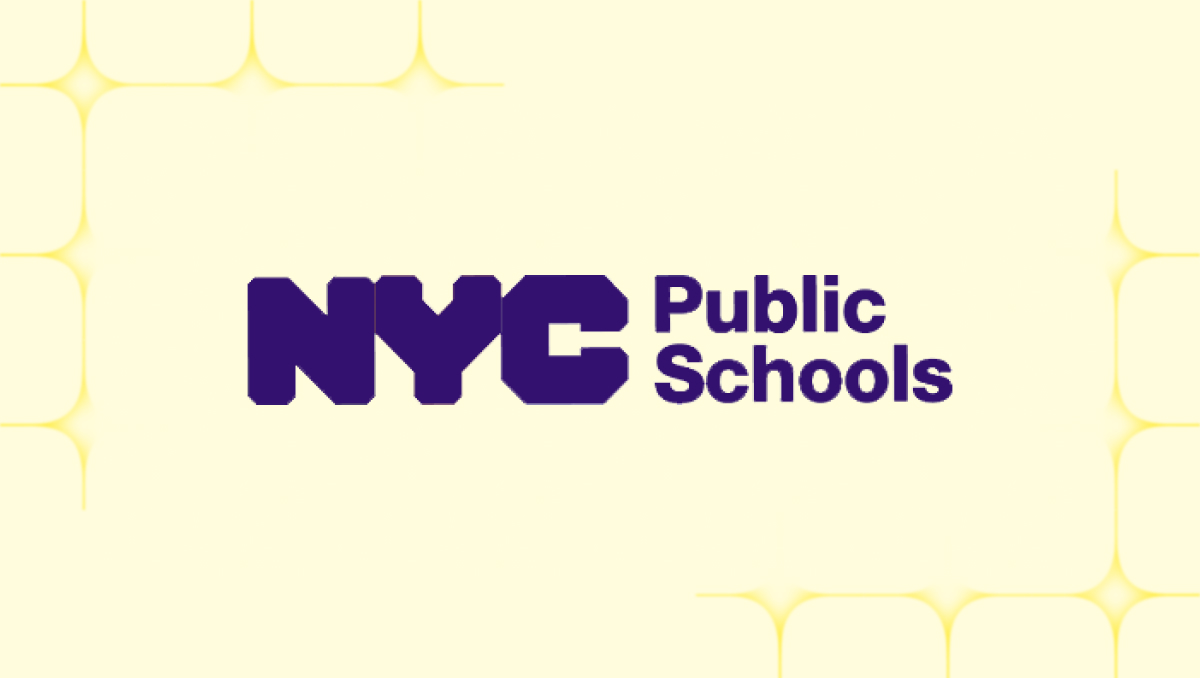 Illustration of a glowing yellow light bulb with a pink base floating in a soft purple sky, surrounded by clouds and abstract icons, representing ideas, creativity, and AI professional development for teachers through modern, supportive technology.