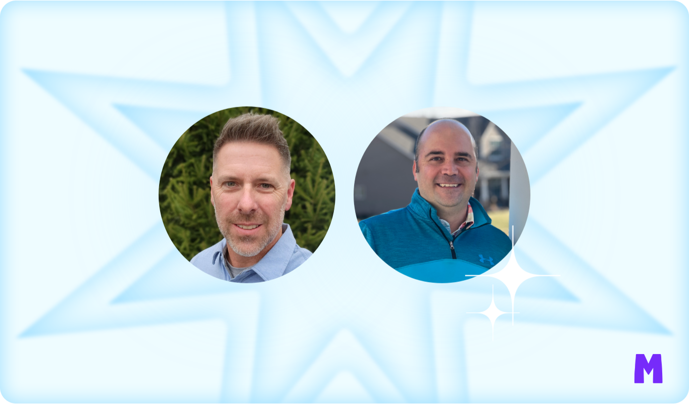 Headshots of Kyle Kline and Kyle Beimfohr on a stylized blue background.