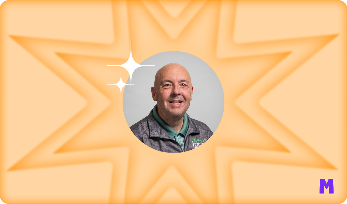 Headshot of Vinnie Murray on a yellow star background