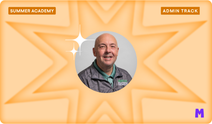 MagicSchool Summer Academy, admin track with a orange background and a picture of the presenter Vinnie Murray 