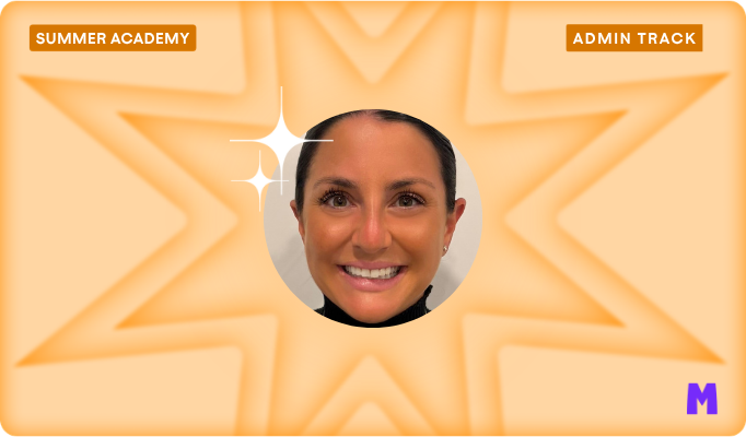 MagicSchool Summer Academy, admin track with orange background and presenter Brittany Cirrone