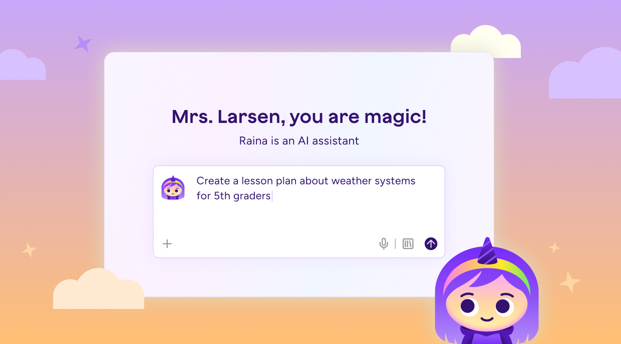 Illustration showing where users can chat with Raina, the AI chatbot.