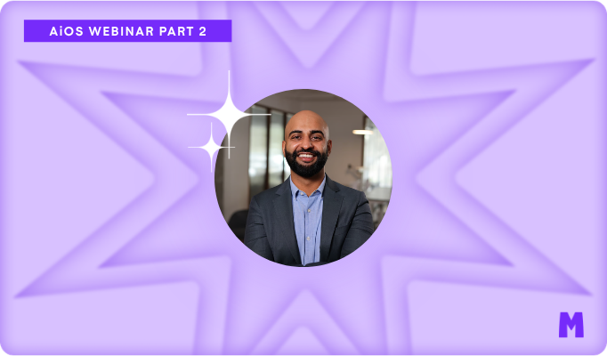 Purple background with presenter Adeel Khan