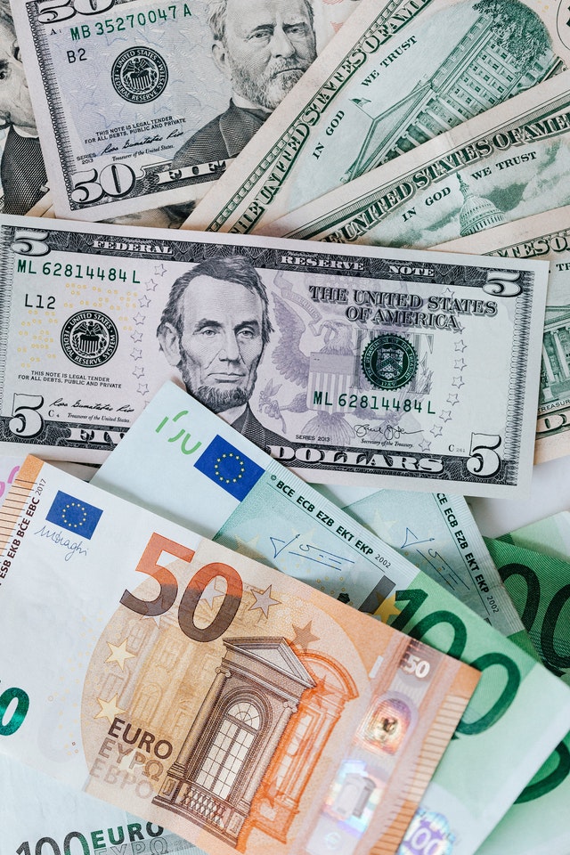 Different currency notes.