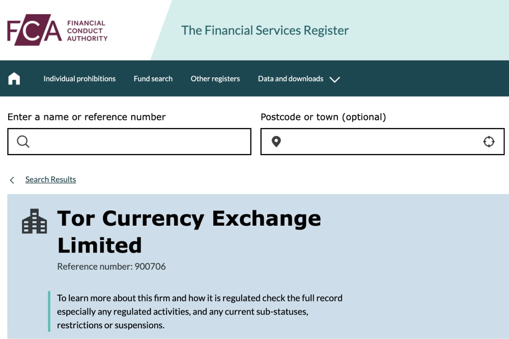 TorFX on the FCA register