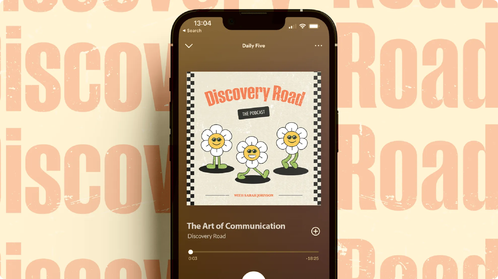 Podcast Cover on Phone Mockup - [Discovery Road] by Sirela