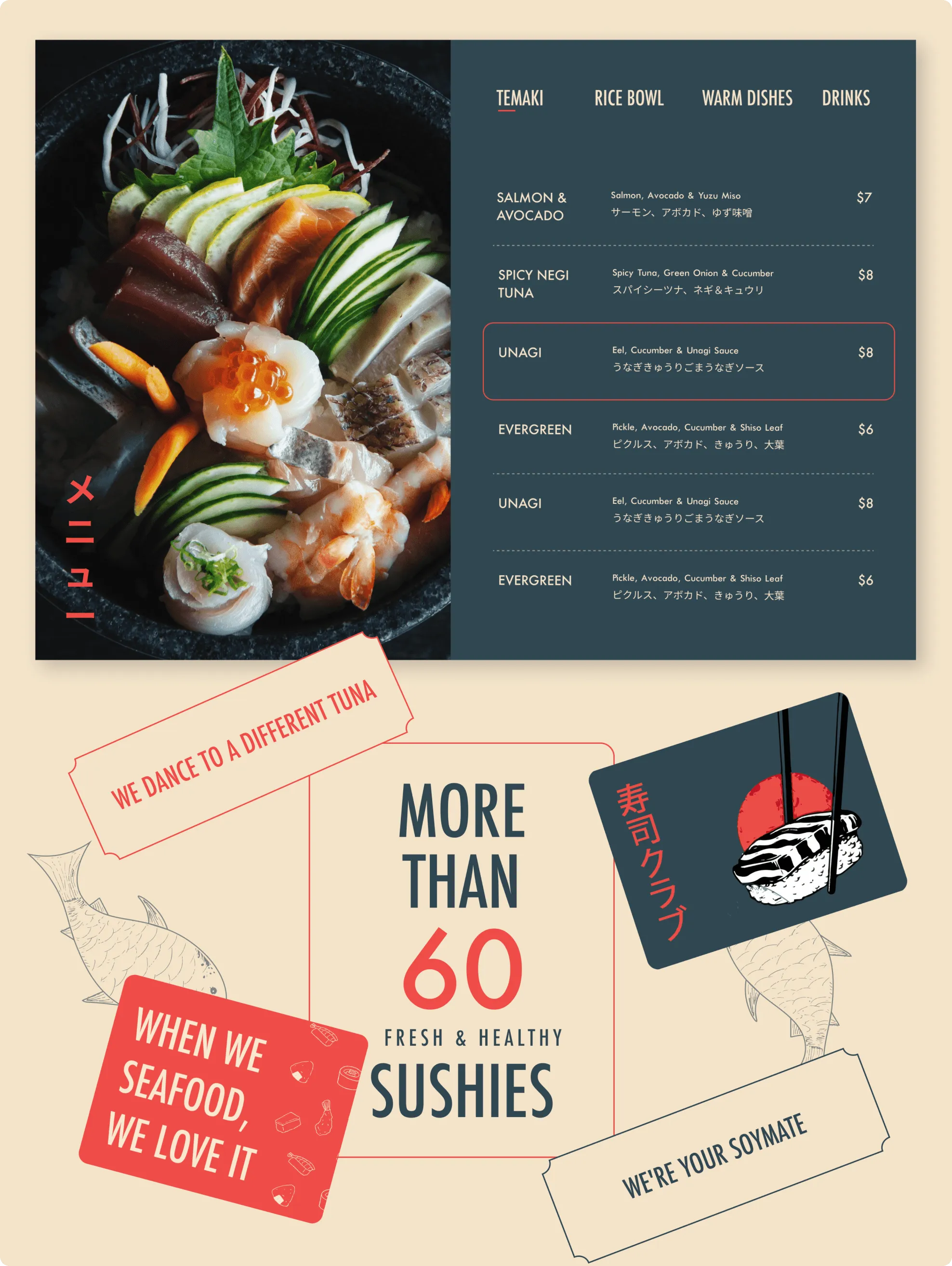 Sushi Club Components of Website